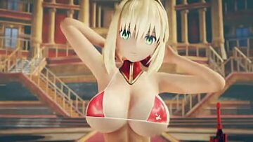 Nero من Fate Grand Order في مواجهة شوكولاتة Hentai الساخنة
