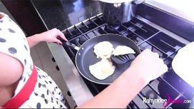 The woman makes good food in the morning but has better sex